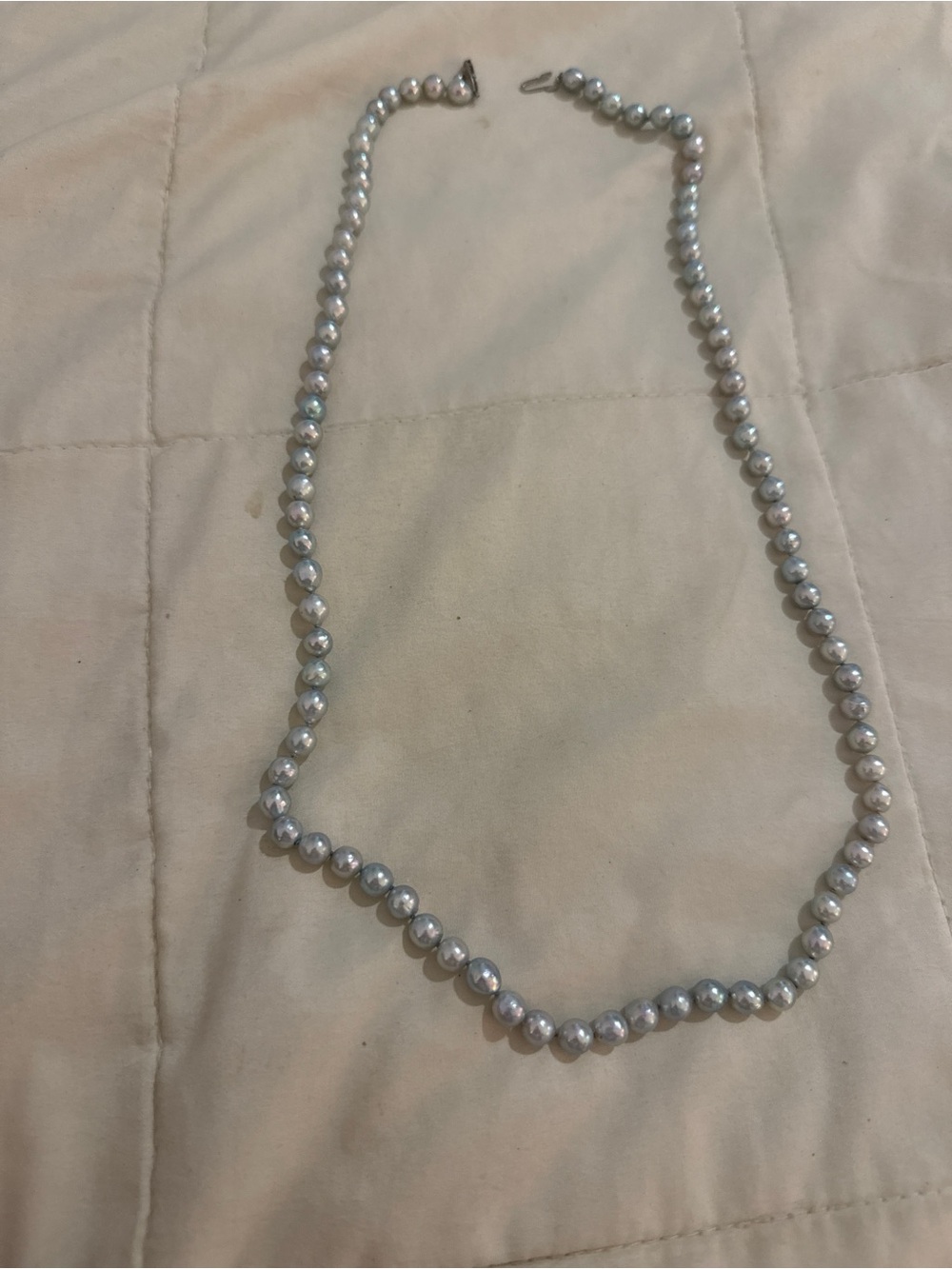 Lustrous Silver Pearl Strand Necklace - Women Jewelry